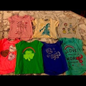 2t lot of 7 shirts for girls